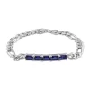 Best Pirce 💯 Lab Created 4.70 ct. t.g.w. Created Blue Sapphire Birthstone Link Bracelet in Sterling Silver by Belk & Co. 😍