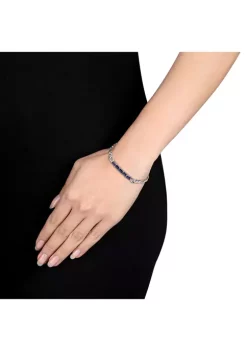Best Pirce 💯 Lab Created 4.70 ct. t.g.w. Created Blue Sapphire Birthstone Link Bracelet in Sterling Silver by Belk & Co. 😍 -DealsBelk & Co. Store Belk 27913