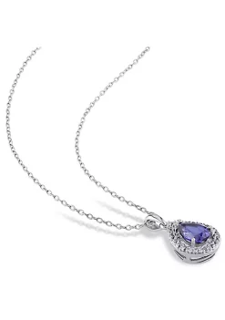 Best reviews of 👍 Lab Created Created Blue and Created White Sapphire Teardrop Halo Pendant with Chain and Stud Earrings 2-Piece Set in Sterling Silver by Belk & Co. ✔️ -DealsBelk & Co. Store Belk 27922