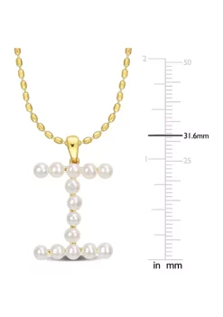 Best reviews of 🔥 3.5-4mm Freshwater Cultured Pearl ""I"" Initial Pendant with Chain in Yellow Plated Sterling Silver by Belk & Co. 🔥 -DealsBelk & Co. Store Belk 27928