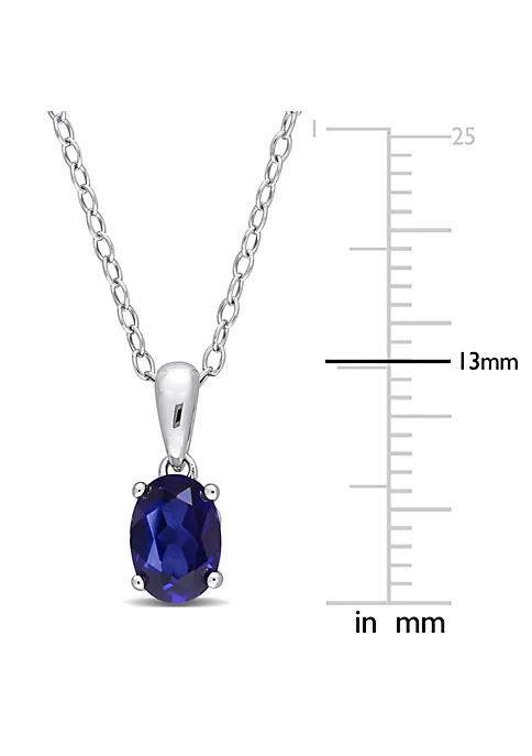 Brand new 🔔 1.27 ct. t.g.w. Created Blue Sapphire Solitaire Pendant with Chain in Sterling Silver by Belk & Co. ⌛ 3 Brand new 🔔 1.27 ct. t.g.w. Created Blue Sapphire Solitaire Pendant with Chain in Sterling Silver by Belk & Co. ⌛ - Image 3