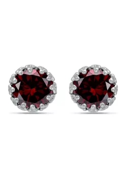 Coupon ✨ 1-1/2 ct. 6MM Round Garnet Crown Stud Earrings, Sterling Silver by Belk & Co. 🔔 -DealsBelk & Co. Store Belk 27944