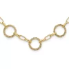 Coupon 🛒 14K Yellow Gold Diamond Cut and Textured Circles Fancy Link with 1 Inch Extension Necklace by Belk & Co. ⭐