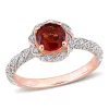 New ⭐ Garnet and 1/4 CT TW Diamond Halo Vintage Ring in 14k Rose Gold by Belk & Co. ❤️
