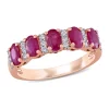 Top 10 🎉 1.37 ct. t.w. Ruby and 1/6 ct. t.w. Diamond Semi Eternity Ring in 14k Rose Gold by Belk & Co. 🎉