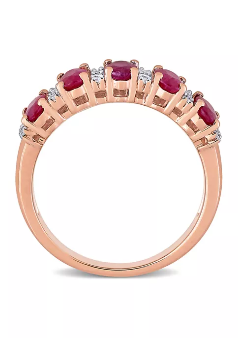 Top 10 ๐ 1.37 ct. t.w. Ruby and 1/6 ct. t.w. Diamond Semi Eternity Ring in 14k Rose Gold by Belk & Co. ๐ 3 Top 10 ๐ 1.37 ct. t.w. Ruby and 1/6 ct. t.w. Diamond Semi Eternity Ring in 14k Rose Gold by Belk & Co. ๐ - Image 3