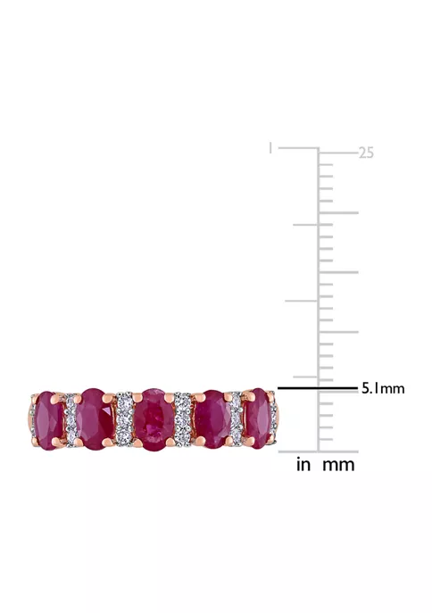 Top 10 ๐ 1.37 ct. t.w. Ruby and 1/6 ct. t.w. Diamond Semi Eternity Ring in 14k Rose Gold by Belk & Co. ๐ 4 Top 10 ๐ 1.37 ct. t.w. Ruby and 1/6 ct. t.w. Diamond Semi Eternity Ring in 14k Rose Gold by Belk & Co. ๐ - Image 4