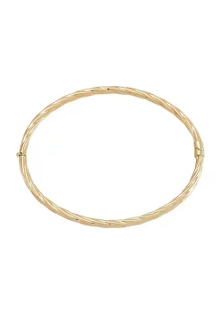 Best Pirce 🔥 14K Yellow Gold Twist Hinged Bangle by Belk & Co. 🔔