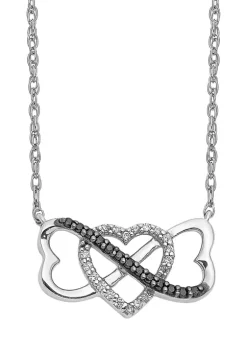 Wholesale 🌟 1/10 ct. t.w. Black and White Diamond Triple Heart Pendant with 18-inch Cable Chain in 14K White Gold by Belk & Co. 🛒 -DealsBelk & Co. Store Belk 27986
