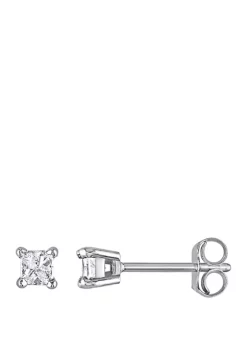 Flash Sale 💯 1/4 ct. t.w. Princess Cut Diamond Stud Earrings in 14K White Gold by Belk & Co. 💯 -DealsBelk & Co. Store Belk 27994