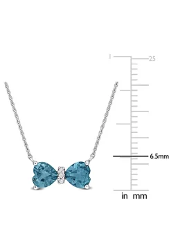 New 🎁 1 ct. t.g.w. London Blue Topaz and Diamond Accent Necklace in 10K White Gold by Belk & Co. ❤️ -DealsBelk & Co. Store Belk 27997