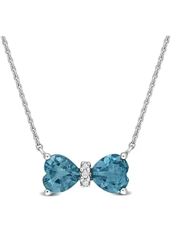 New 🎁 1 ct. t.g.w. London Blue Topaz and Diamond Accent Necklace in 10K White Gold by Belk & Co. ❤️ -DealsBelk & Co. Store Belk 28000