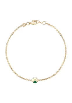 New 🎁 14K Yellow Gold Clover Bracelet by Belk & Co. ❤️