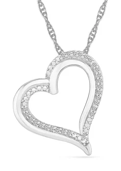 Hot Sale 🌟 Diamond Accent Sterling Silver Heart Pendant Necklace by Belk & Co. 💯