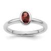 Deals ❤️ 1/2 ct. t.w. Oval Garnet Stackable Expressions Ring in Sterling Silver by Belk & Co. 🤩