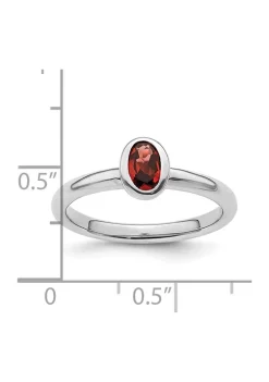 Deals ❤️ 1/2 ct. t.w. Oval Garnet Stackable Expressions Ring in Sterling Silver by Belk & Co. 🤩 -DealsBelk & Co. Store Belk 28066