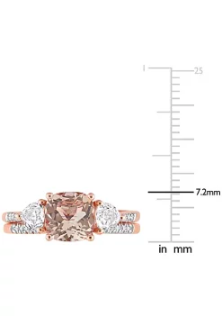 New ❤️ Morganite White Topaz and 1/10 CT TW Diamond Bridal Ring Set in 10k Rose Gold by Belk & Co. ⭐ -DealsBelk & Co. Store Belk 28074