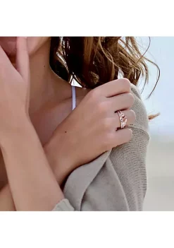 New ❤️ Morganite White Topaz and 1/10 CT TW Diamond Bridal Ring Set in 10k Rose Gold by Belk & Co. ⭐ -DealsBelk & Co. Store Belk 28075