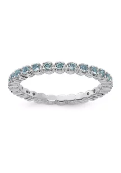 Best deal 🎉 3/8 ct. t.w. Aquamarine Stackable Expressions Ring in Sterling Silver by Belk & Co. ⌛