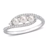 Coupon 😍 3-4MM Cultured Freshwater Pearl and 1/5 CT TW Diamond Bypass Ring in 14k White Gold by Belk & Co. 🔔