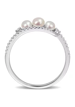 Coupon 😍 3-4MM Cultured Freshwater Pearl and 1/5 CT TW Diamond Bypass Ring in 14k White Gold by Belk & Co. 🔔 -DealsBelk & Co. Store Belk 28089