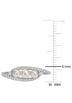 Coupon 😍 3-4MM Cultured Freshwater Pearl and 1/5 CT TW Diamond Bypass Ring in 14k White Gold by Belk & Co. 🔔 -DealsBelk & Co. Store Belk 28090