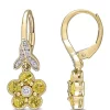 Cheapest ✔️ 1.2 ct. t.w. Yellow Sapphire and 1/7 ct. t.w. Diamond Flower Earrings in 10k Yellow Gold by Belk & Co. 🤩