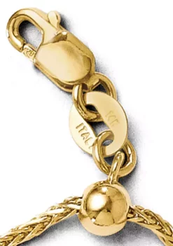 Hot Sale ✨ 14K Yellow Gold Adjustable 1.2 Millimeter Diamond Cut Wheat Chain by Belk & Co. 🤩 -DealsBelk & Co. Store Belk 28100