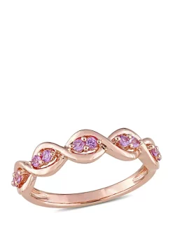 Best deal ⌛ 1/4 ct. t.w. Pink Sapphire Stackable Infinity Anniversary Ring in 14K Rose Gold by Belk & Co. 💯