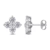 Best deal 😉 3 ct. t.w. Created Moissanite Floral Stud Earrings in Sterling Silver by Belk & Co. ❤️