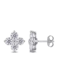 Best deal 😉 3 ct. t.w. Created Moissanite Floral Stud Earrings in Sterling Silver by Belk & Co. ❤️