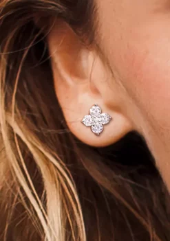 Best deal 😉 3 ct. t.w. Created Moissanite Floral Stud Earrings in Sterling Silver by Belk & Co. ❤️ -DealsBelk & Co. Store Belk 28111
