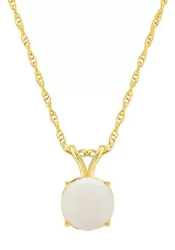 New ✨ 14K Yellow Gold 7mm Round Opal Pendant Necklace by Belk & Co. 🤩 -DealsBelk & Co. Store Belk 28123