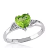 Budget 💯 10k White Gold Peridot and Diamond Heart Ring by Belk & Co. ❤️