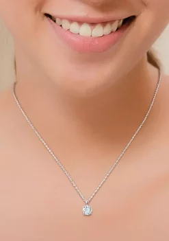 Flash Sale 🎉 3 1/2 CT TGW Aquamarine Solitaire Stud Earring and Pendant with chain Set in Sterling Silver by Belk & Co. ✔️ -DealsBelk & Co. Store Belk 28134