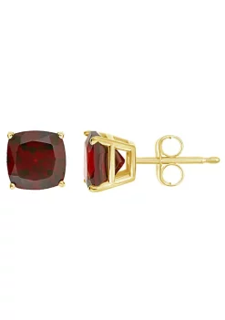Wholesale ✨ 14K Yellow Gold 6mm Cushion Garnet Stud Earrings by Belk & Co. 💯 -DealsBelk & Co. Store Belk 28144