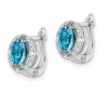 Best deal 👏 2.25 ct. t.w. Swiss Blue Topaz and White Topaz Oval Hinged Earrings in Rhodium-Plated Sterling Silver by Belk & Co. ✔️