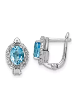 Best deal 👏 2.25 ct. t.w. Swiss Blue Topaz and White Topaz Oval Hinged Earrings in Rhodium-Plated Sterling Silver by Belk & Co. ✔️ -DealsBelk & Co. Store Belk 28146