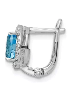 Best deal 👏 2.25 ct. t.w. Swiss Blue Topaz and White Topaz Oval Hinged Earrings in Rhodium-Plated Sterling Silver by Belk & Co. ✔️ -DealsBelk & Co. Store Belk 28147