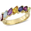 Budget 🤩 Multi-Gemstone Marquise Ring in Yellow Plated Sterling Silver by Belk & Co. 😉