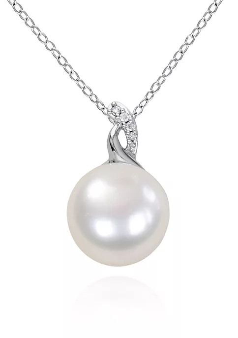 Best Pirce ๐ Sterling Silver White Cultured Freshwater Pearl and Diamond Pendant by Belk & Co. ๐ 3 Best Pirce ๐ Sterling Silver White Cultured Freshwater Pearl and Diamond Pendant by Belk & Co. ๐ - Image 3
