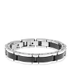 Wholesale 👍 Men's Stainless Steel Bracelet with Ceramic and Lock Extender by Belk & Co. 🔥
