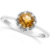 Buy ✨ Sterling Silver 6mm Round Citrine Ring by Belk & Co. 😍