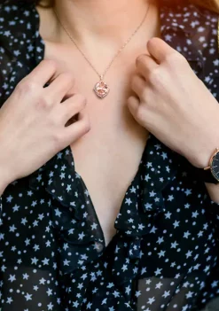Best reviews of ✨ Morganite, White Sapphire and 1/4 ct. t.w. Diamond Vintage Halo Necklace in 14k Rose Gold by Belk & Co. 👏 -DealsBelk & Co. Store Belk 28172
