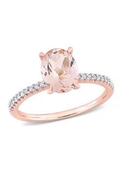 Best deal 🛒 1.68 ct. t.w. Morganite and Diamond Accent Ring in 10k Rose Gold by Belk & Co. 🔔
