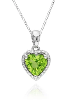 Best Sale 🔔 Sterling Silver Peridot Heart Pendant by Belk & Co. 😉 -DealsBelk & Co. Store Belk 2818