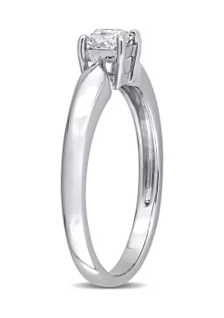 Buy ✔️ 1/3 CT TW Princess Cut Diamond Solitaire Engagement Ring in 10k White Gold by Belk & Co. ❤️ -DealsBelk & Co. Store Belk 28185