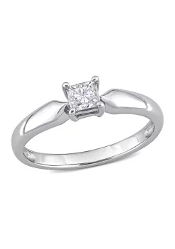 Buy ✔️ 1/3 CT TW Princess Cut Diamond Solitaire Engagement Ring in 10k White Gold by Belk & Co. ❤️ -DealsBelk & Co. Store Belk 28188