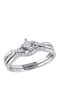 Hot Sale ๐ฅ 2 Piece 1/5 ct. t.w. Diamond Princess Cut Bridal Set in 10k White Gold by Belk & Co. ๐ฅฐ