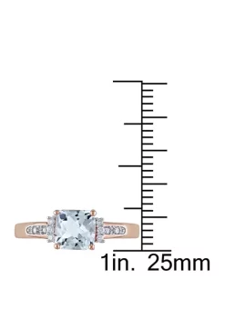 Top 10 🎉 4/5 ct. t.w. Aquamarine and 1/10 ct. t.w. Diamond Accent Promise Ring in 10K Rose Gold by Belk & Co. ❤️ -DealsBelk & Co. Store Belk 28194